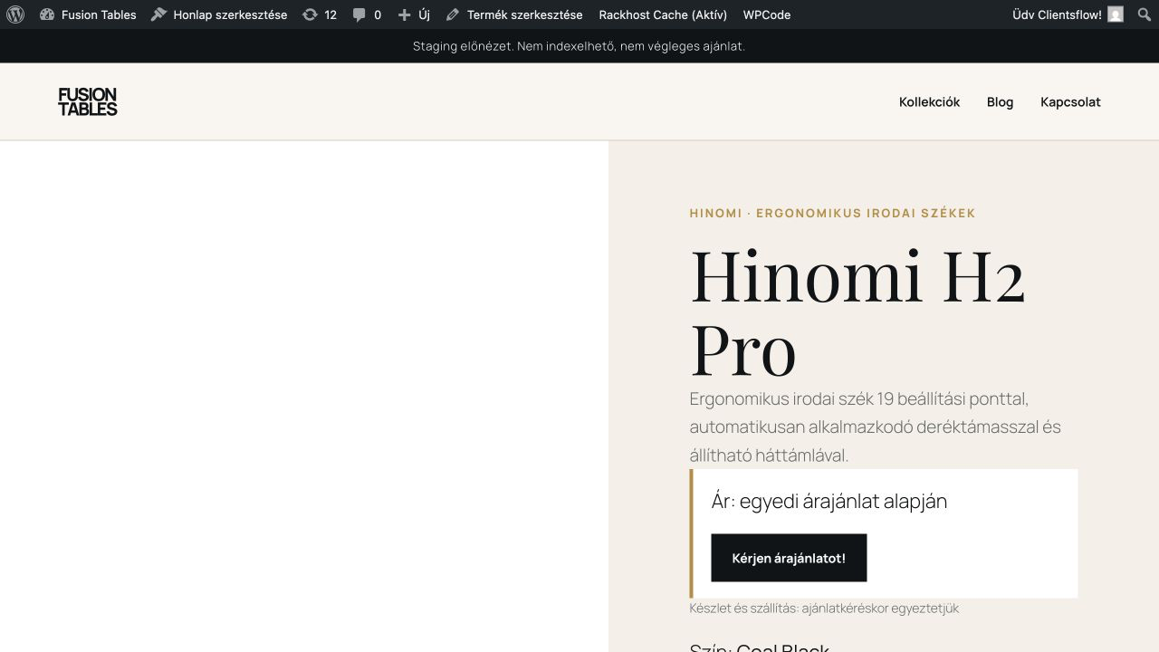 Az új Hinomi H2 Pro termékoldal